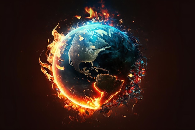 The earth is surrounded by fire and the earth is surrounded by fire