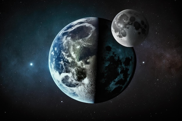 Earth and Moon in space as a vertical wallpaper The image39s components were provided by NASA