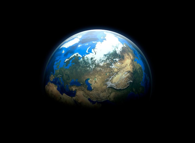 Earth planet in the outer space collage Abstract wallpaper Blue marble Our home 3d render