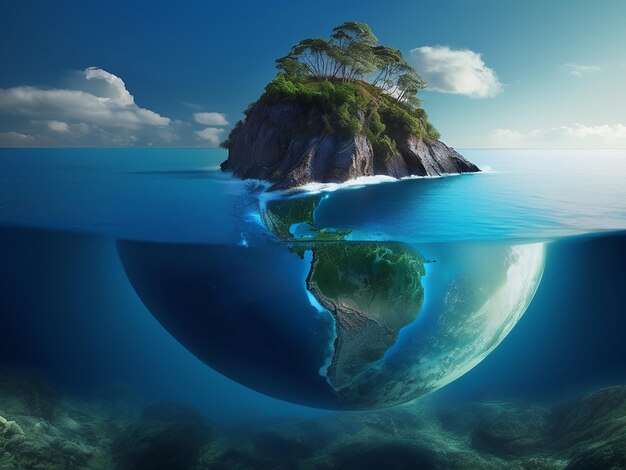 Earth in sea