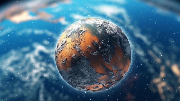 Earth in space with earth background