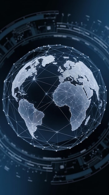 Earth surrounded by digital lines highlighting global connectivity