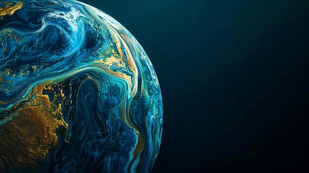 Photo earth swirling ocean currents abstract background image