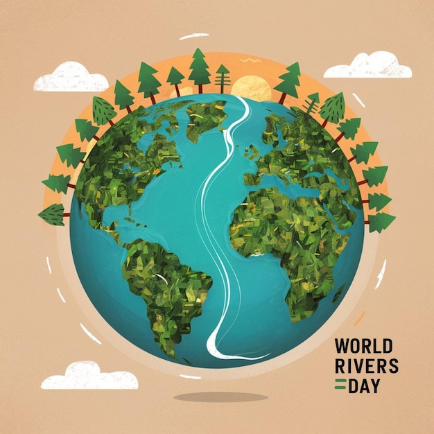 Earth with Forests and River for World Rivers Day Event 1