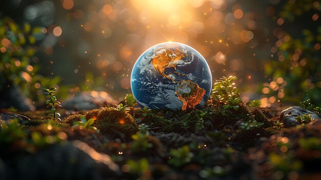 earth with the world on the background