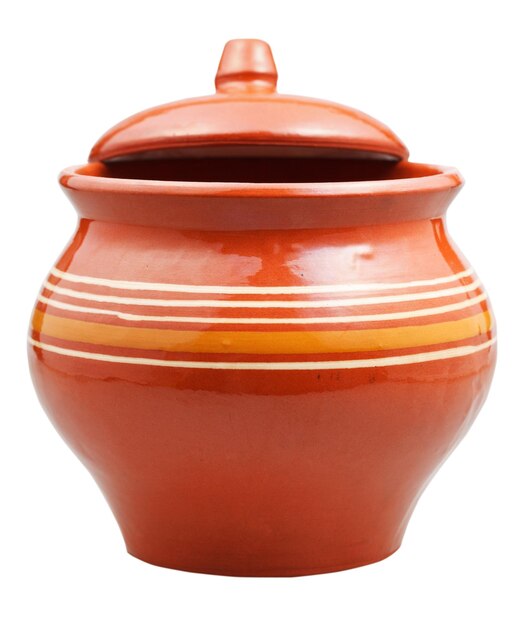 Earthenware pot with slightly open lid