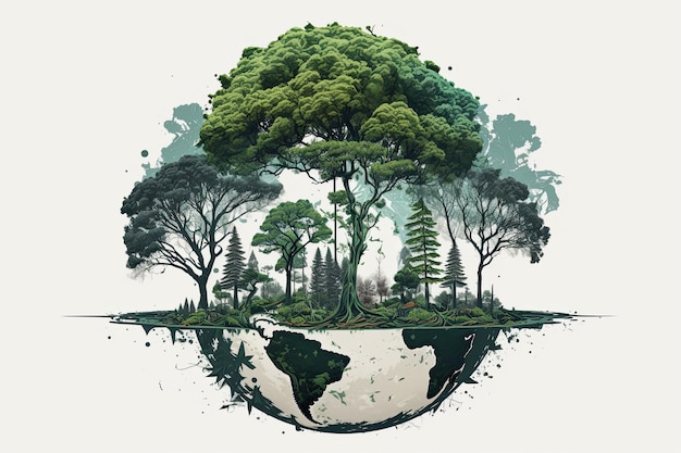 Earths Day Eco friendly concept World environment day background Save the earth Generative AI