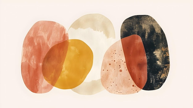 Photo earthy abstract watercolor shapes in muted tones for minimalist design