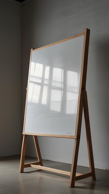 Photo a easel with a blank canvas