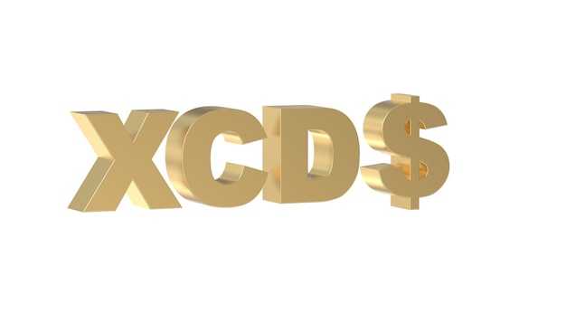 East Caribbean dollar symbol in golden 3d