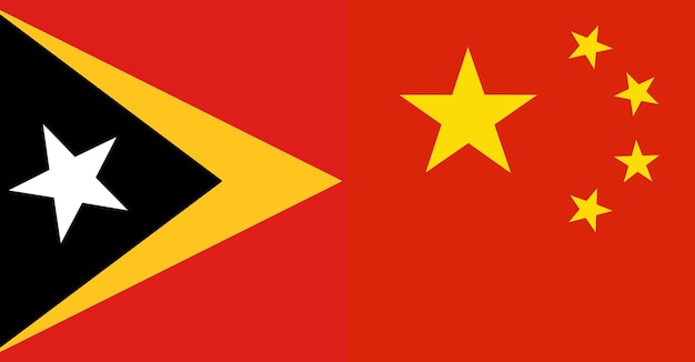 East Timor and China flag countries