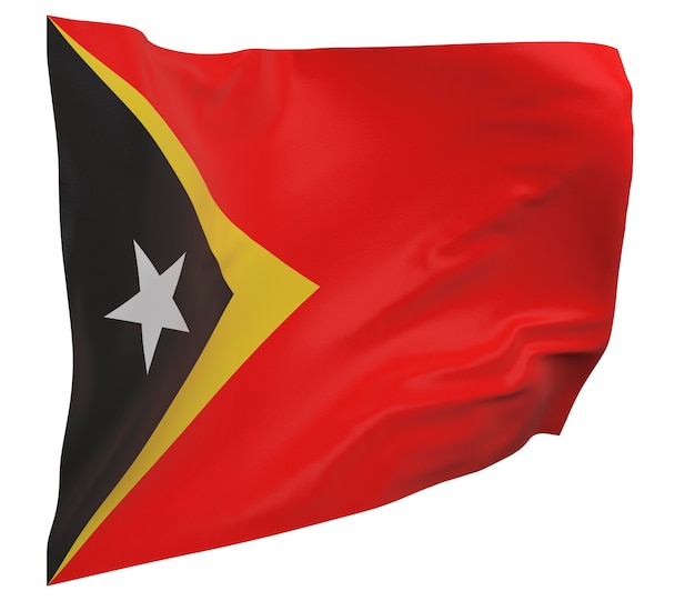 East Timor flag isolated. Waving banner. National flag of East Timor