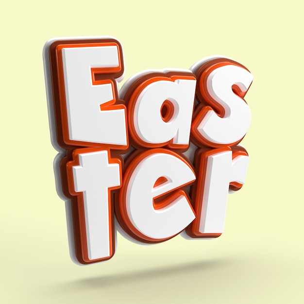 easter 3D render plastic letter