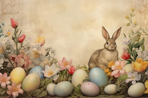 Easter background decoupage style