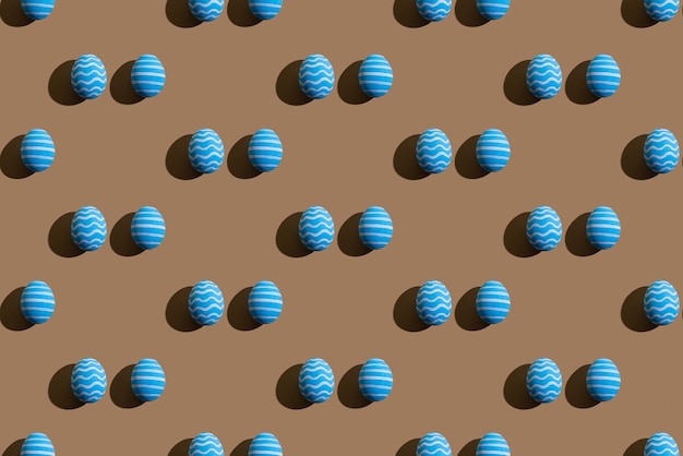 Photo easter background seamless pattern blue egg brown