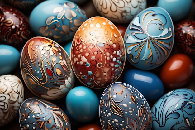 Easter Background with Egg Collage