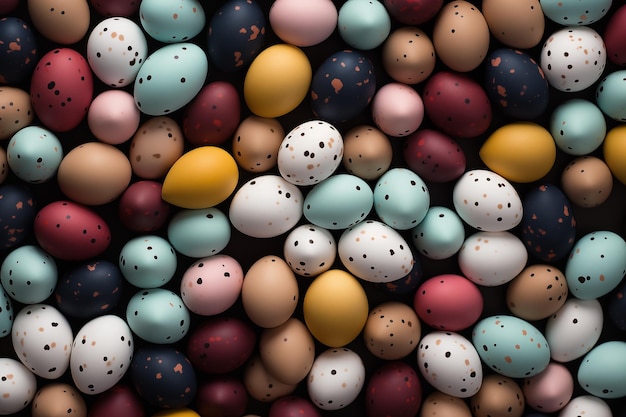 Easter background with neatly arranged eggs