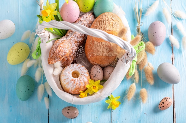 Easter basket as custom of blessing food in Eastern Europe