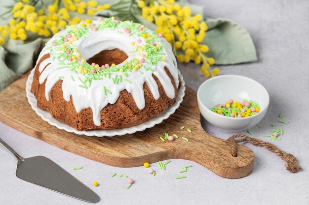 Easter Bundt Cake with Easter Eggs