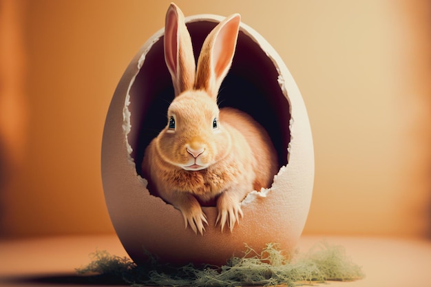 easter bunny breaking out of an egg