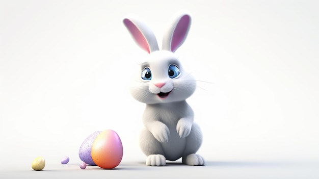 Easter bunny with a painted egg