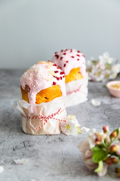 Easter cake decorated with sugar decor icing