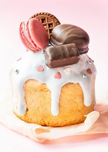 Easter cake on a light background