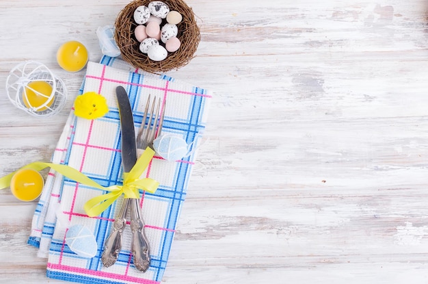 Easter cake and Place setting for Easter