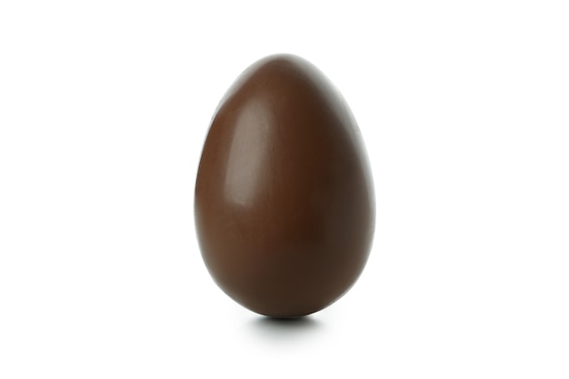 Easter chocolate egg isolated on white surface