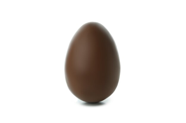 Easter chocolate egg isolated on white