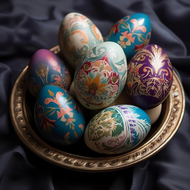 Easter colored eggs Generate Ai