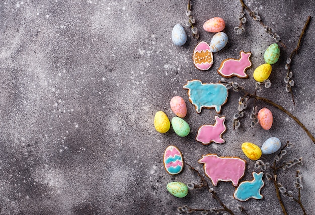 Easter cookie in shape of bunny and sheep