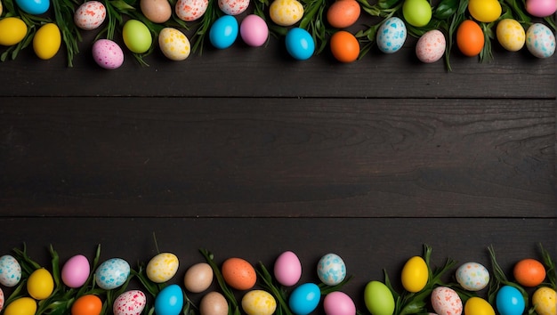 easter copy space with unique wood background