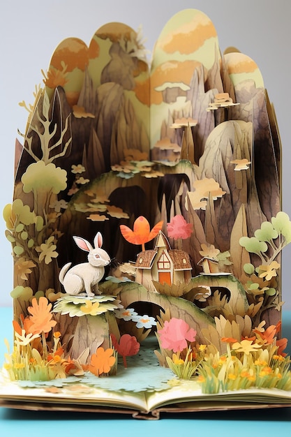 easter day layered paper diorama book