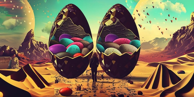 Easter Egg Collage Art