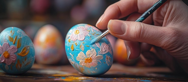 Photo easter egg decorating floral design