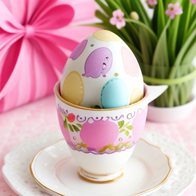 Easter egg in an eggcup