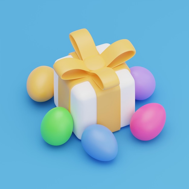 Easter egg gift box 3d isometric illustration