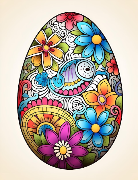 Easter egg mandala background