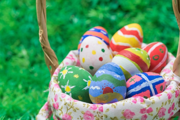 easter eggs in basket