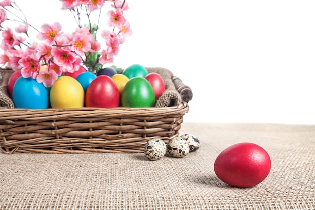 Easter eggs in the basket