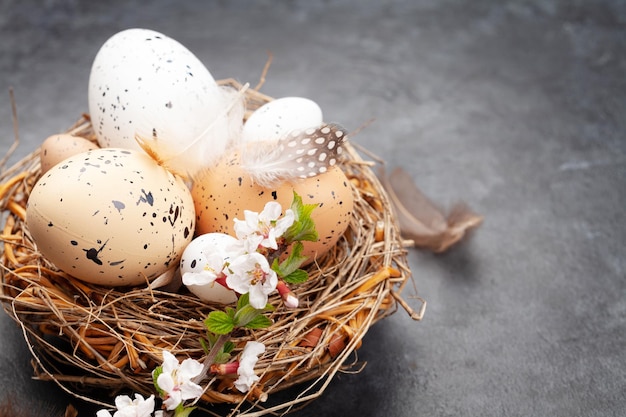 Easter eggs and cherry blossom