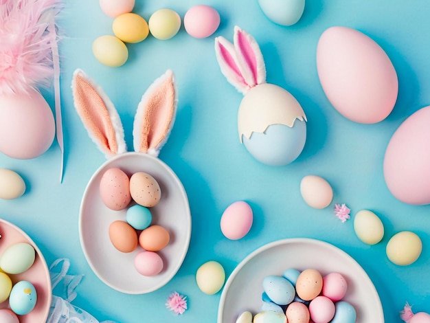 Easter Eggs Colorful Background