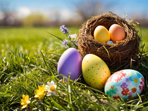 Easter Eggs Colorful Background