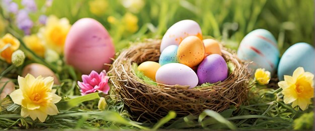 Easter Eggs Colorful Background