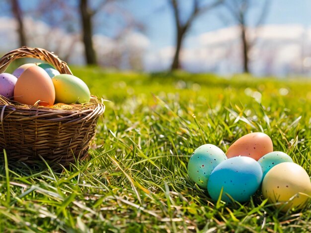 Easter Eggs Colorful Background