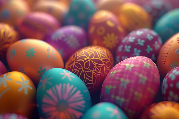 Easter Eggs Colorful Background