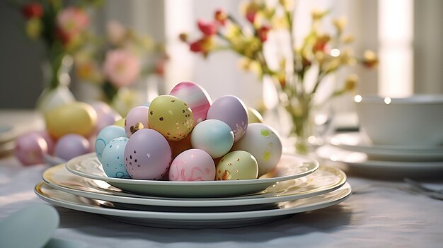 Easter Eggs and Cute Bunny Funny Decorations