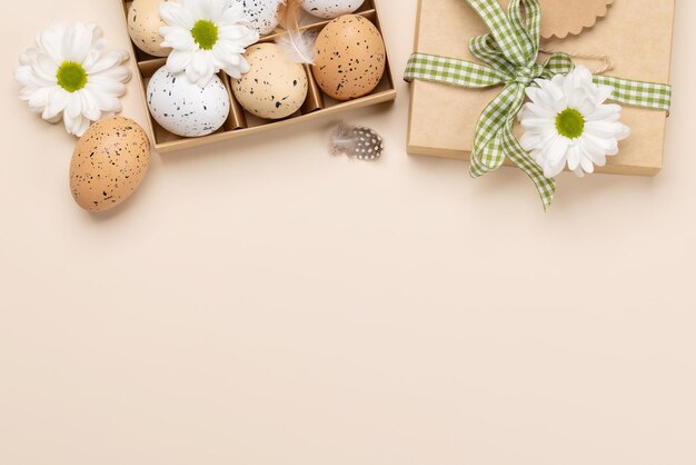 Easter eggs and flowers