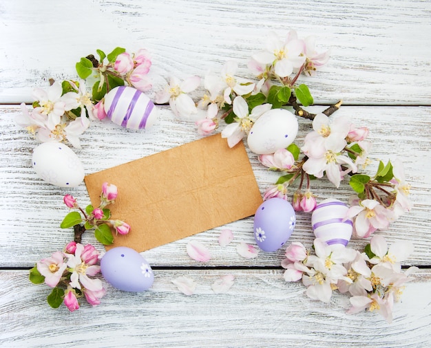 Easter eggs and greeting card